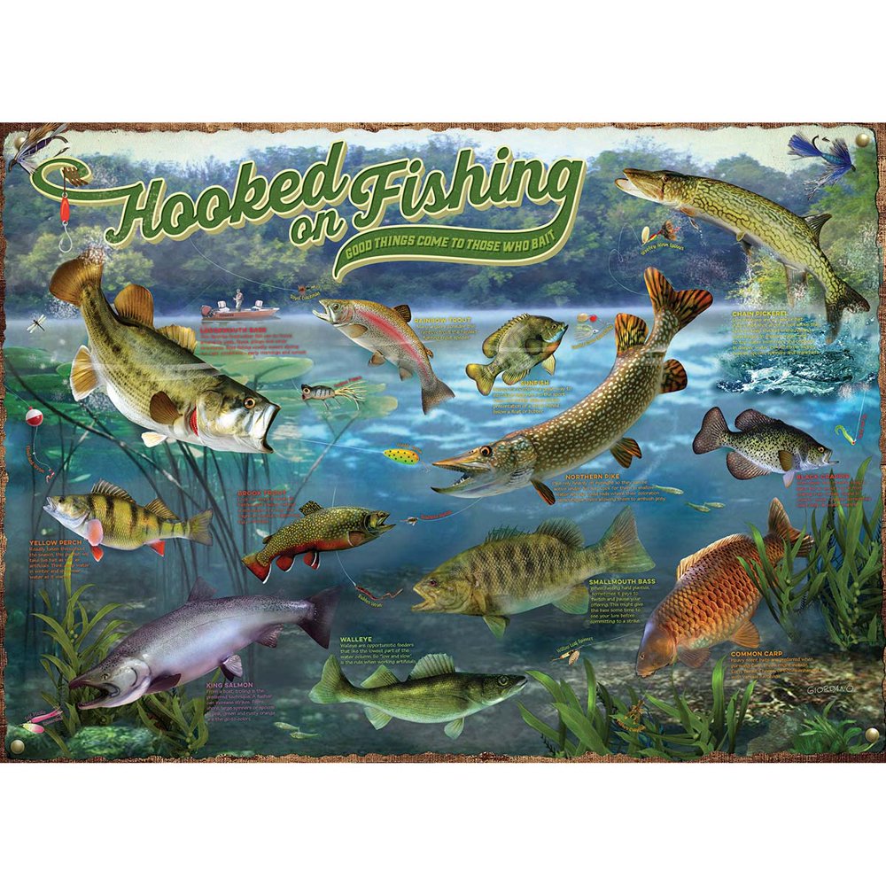 Cobble Hill Hooked on Fishing Jigsaw Puzzle