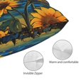 thumbnail image 3 of Kdxio Cotton Pillow Cases 14"x20" Pillowcases,Soft and Breathable Bedroom Pillow Cases-Vintage Starry Sky Sunflower-No Pillow Core, 3 of 5
