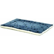 Angle View: Homes for Pets Reversible Paw Print Pet Bed in Blue/White, Dog Bed Measures