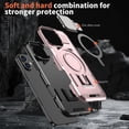 thumbnail image 5 of ELEHOLD Magnetic Case for iPhone 16 Plus, Military Grade Shockproof Rugged Case Built-in Metal Camera Cover with Stand,Rosegold, 5 of 7