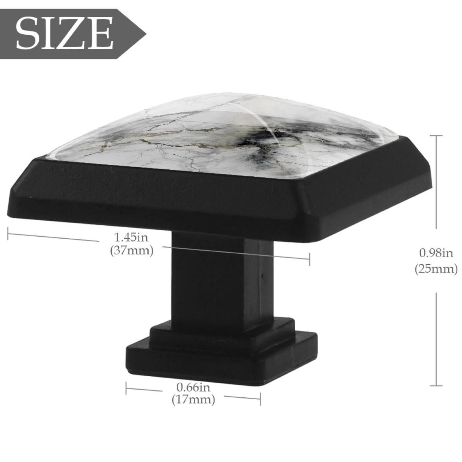 HemaKayy 3 Pack 1.45" Decorative Cabinet Knobs - Stylish ABS Glass Black Handles for Kitchen, Bedroom, & Home Furniture Decor - Durable & Elegant - Unique Marble Design