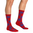 thumbnail image 2 of COUVER Unisex 100 Score Cushioned Crew Socks Red Turquoise Size 10-13 2-Pack (4 Count), 2 of 6