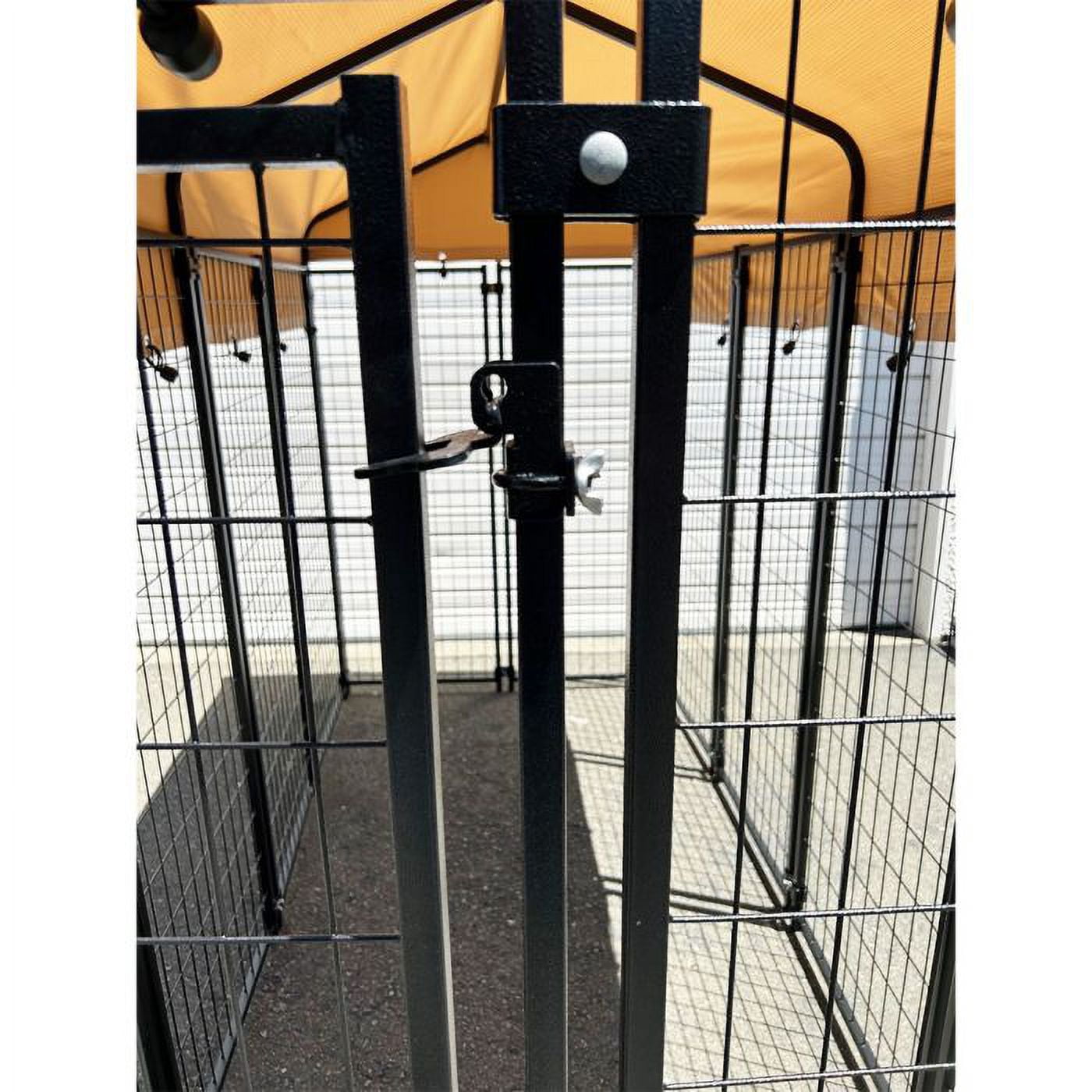Garden Winds Custom Fit Replacement Canopy Top Cover Compatible with The Lucky Dog 8’ x 4’ x 6’ Uptown Welded Pet Dog Kennel Playpen - Upgraded Performance RipLock 350 Fabric - Slate Gray