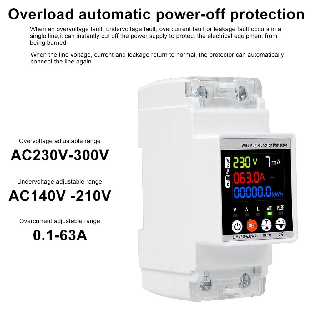 WiFi Intelligent Circuit Breaker with Automatic Voltage Protection for Smart Home Control