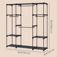 thumbnail image 6 of LEDREM Freestanding Closet Organizer with Shelves & Hanging Rods , Portable Wardrobe for Bedroom/Cloakroom , 4-Tier Storage Rack , Easy Tool-Free Assembly ,Black, 6 of 6