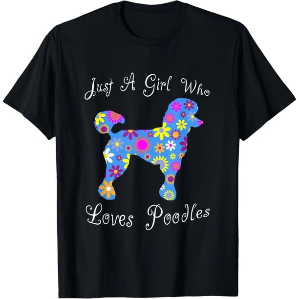 Playera Divertida y Linda de Poodle Floral para Amantes de Perros - Regalo Ideal para Mujer, Talla M a 4XL