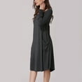 thumbnail image 4 of Diufon Maternity Nursing Dress for Women Double Layer Long Sleeve Round Neck Breastfeeding Dress with Pockets, 4 of 7