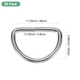 thumbnail image 3 of Uxcell 20-Pack Hebillas en D, 1-1/2 Pulgadas Hebillas Metálicas en D No Soldadas para Bolsos/Delantales/Cinturones/Collares para Mascotas, Hardware de Anillo en D Semicircular [Gris Plateado], 3 of 6
