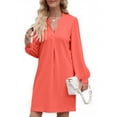 thumbnail image 4 of UVN Dresses for Women Long Sleeve V Neck Dress Fall Casual Midi Dress, 4 of 10
