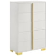 thumbnail image 3 of Pemberley Row MDF White and Gold Bedroom Set Contemporary LED Light Twin Assembled, 3 of 16