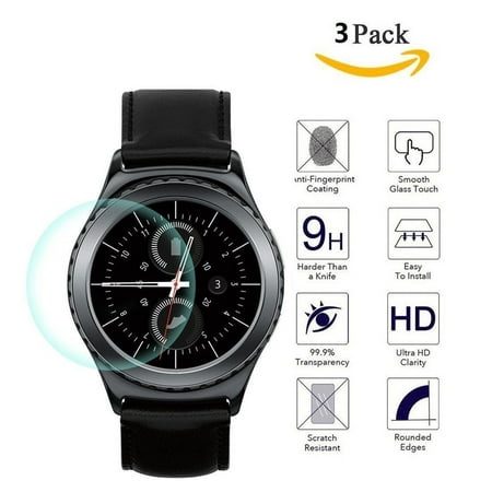 3 Pack For Samsung Galaxy Gear S2 Watch Premium Tempered Glass Screen (Best Screen Protector Galaxy S2)