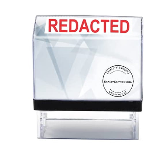 StampExpression - REDACTED Office Self Inking Rubber Stamp - Red Ink (A-5364)