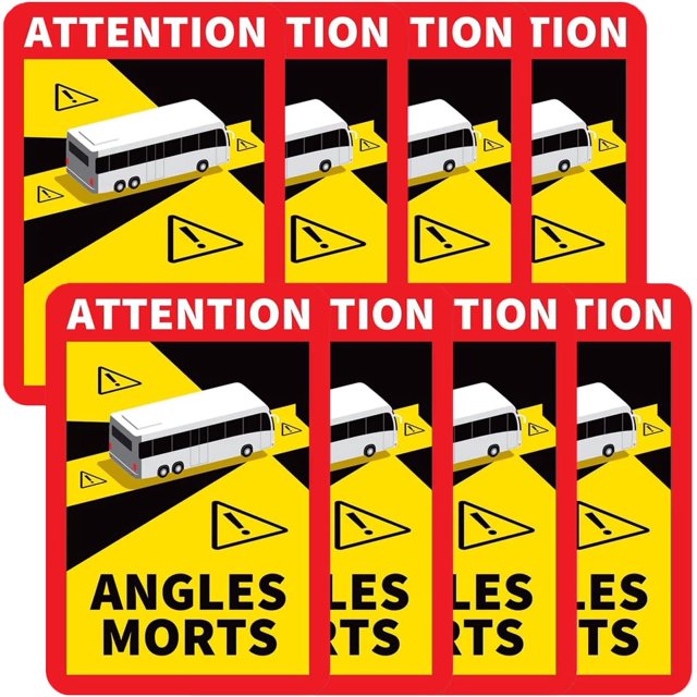 Angles Morts Sticker Motorhome Blind Spot Stickers, 10 Pack Car Blind Spot Warning Stickers Reflective Weatherproof Self-Adhesive Sticker