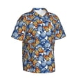 thumbnail image 3 of Xecao Colorful Butterfly1 print Hawaiian shirt - a stylish short-sleeve button-down for men, perfect for casual beach and tropical outings., 3 of 9