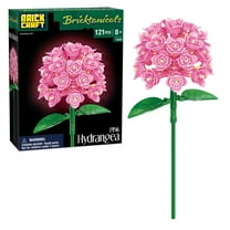 Brickcraft Pink Hydrangea Building Kit (121-Piece Set), Bricktanicals a Fux Flowers, Elegant Floral Display, Perfect for Gifting or Home Décor
