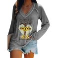 thumbnail image 1 of Easter Women's Leopard Cross Sunflower Letter Print Top, 1 of 2