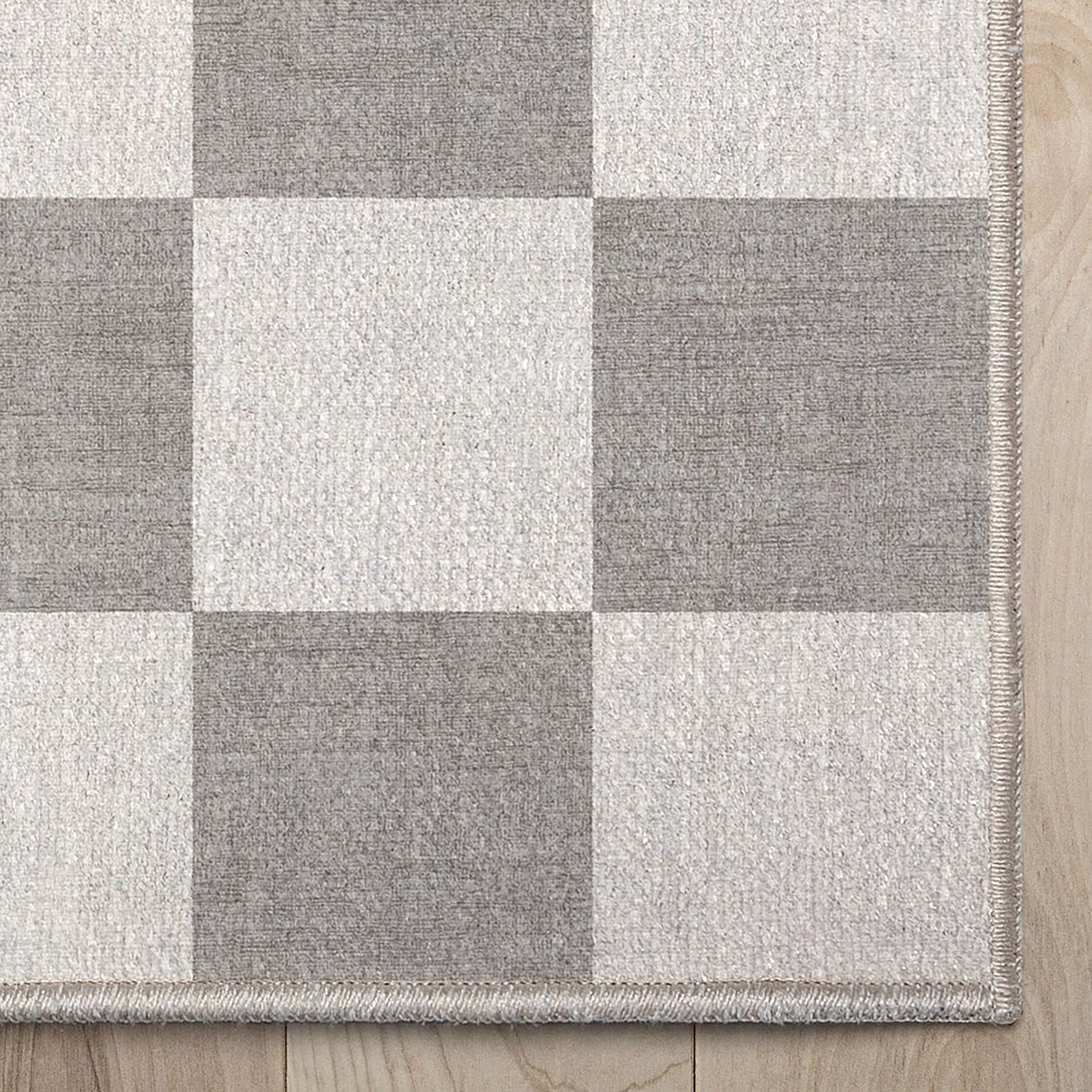 Well Woven Apollo Square Modern Geometric Beige Flat Pile Easy to Clean 2' x 5' Runner Rug for Hallway Entryway Stair and Kitchen
