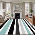 thumbnail image 3 of Abstract Stripe Area&nbsp;Rug 6x9ft Classic Green Black Lines Art Non-Slip&nbsp;Washable Square&nbsp;Rugs Soft Felt Indoor Floor Mat for Bedroom Kitchen Living Room Bathroom, 3 of 9