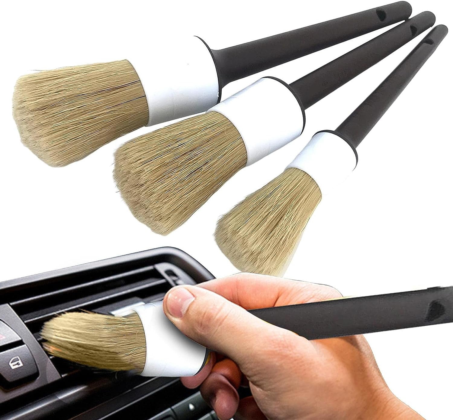 Interior Detailing Brush MultiPurpose Boars Bristles Car Detail