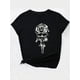 thumbnail image 4 of Camisetas con diseño gráfico para mujer, playera corta, clásico, estética, ropa de verano de los 90Rose Print Casual Sports Tee, Fashionable Short Sleeves Workout T-shirt Top, Women's ActivewearFat, 4 of 7