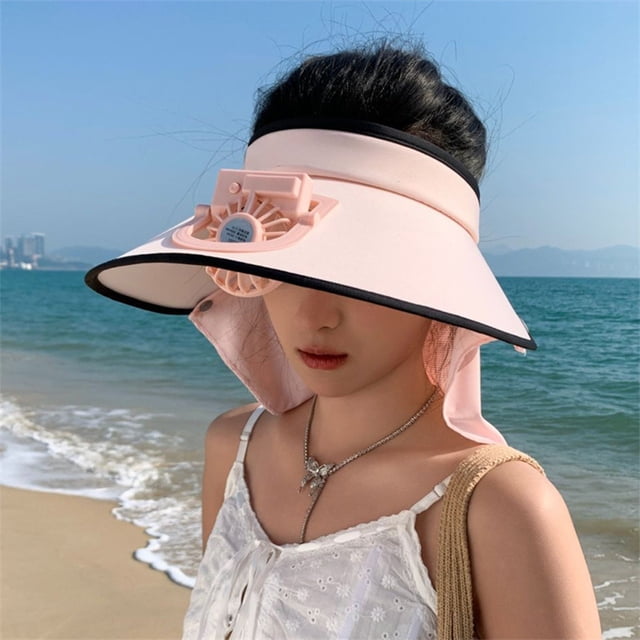 Female Style Wide Brimmed Sun Protection Hat With USB Charging Fan Open Sun Protection Hat For Outdoor Travel