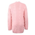 thumbnail image 3 of Entyinea Women's Cardigan Sweater Loose Long Sleeve Open Front Knit Coat with Pockets,Pink XL, 3 of 5