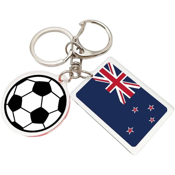 Yanonmyfd 2026 World Cup Soccer Keychain - 2026 World Cup Flag Keychain, Soccer Fan Gift & Souvenir (2PCS),New Zealand
