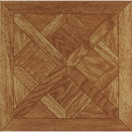 Achim Tivoli Classic Parquet Oak 12x12 Self Adhesive Vinyl Floor Tile - 45 Tiles/45 sq. (Best Way To Clean Parquet Floors)