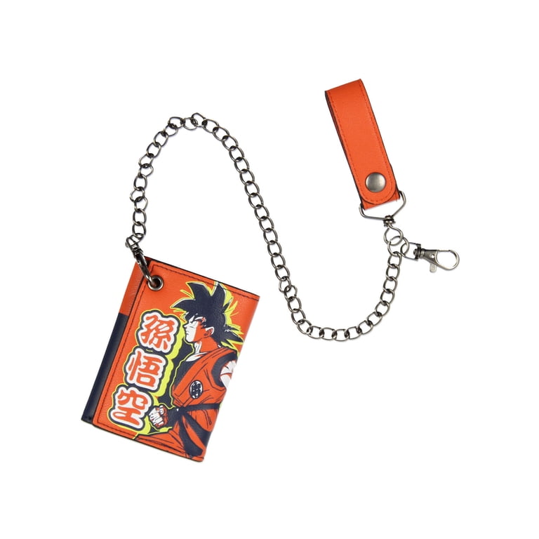 Dragon Ball Z Anime Son Goku Tri-Fold Snap Closure Chain Wallet