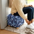 thumbnail image 5 of SCRAWLGOD Camouflage Black Blue Ottoman Cover Square Stretch Ottoman Slipcovers for Foot Stool, Anti-Scratch Folding Storage Furniture for Living Room, 13x13x15 Inch, 5 of 7