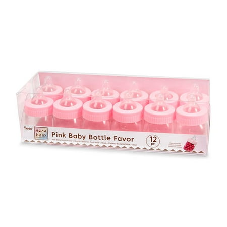 Baby Shower Favor - Baby Bottle - Pink - 3 inches - 12 (Best Party Games For Large Groups)