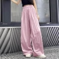 thumbnail image 4 of ZACPNCV Girls Wide Leg Pants Lightweight Casual Elastic High Waist Straight Leg Loose Trousers Pink 8-9 Years, 4 of 7