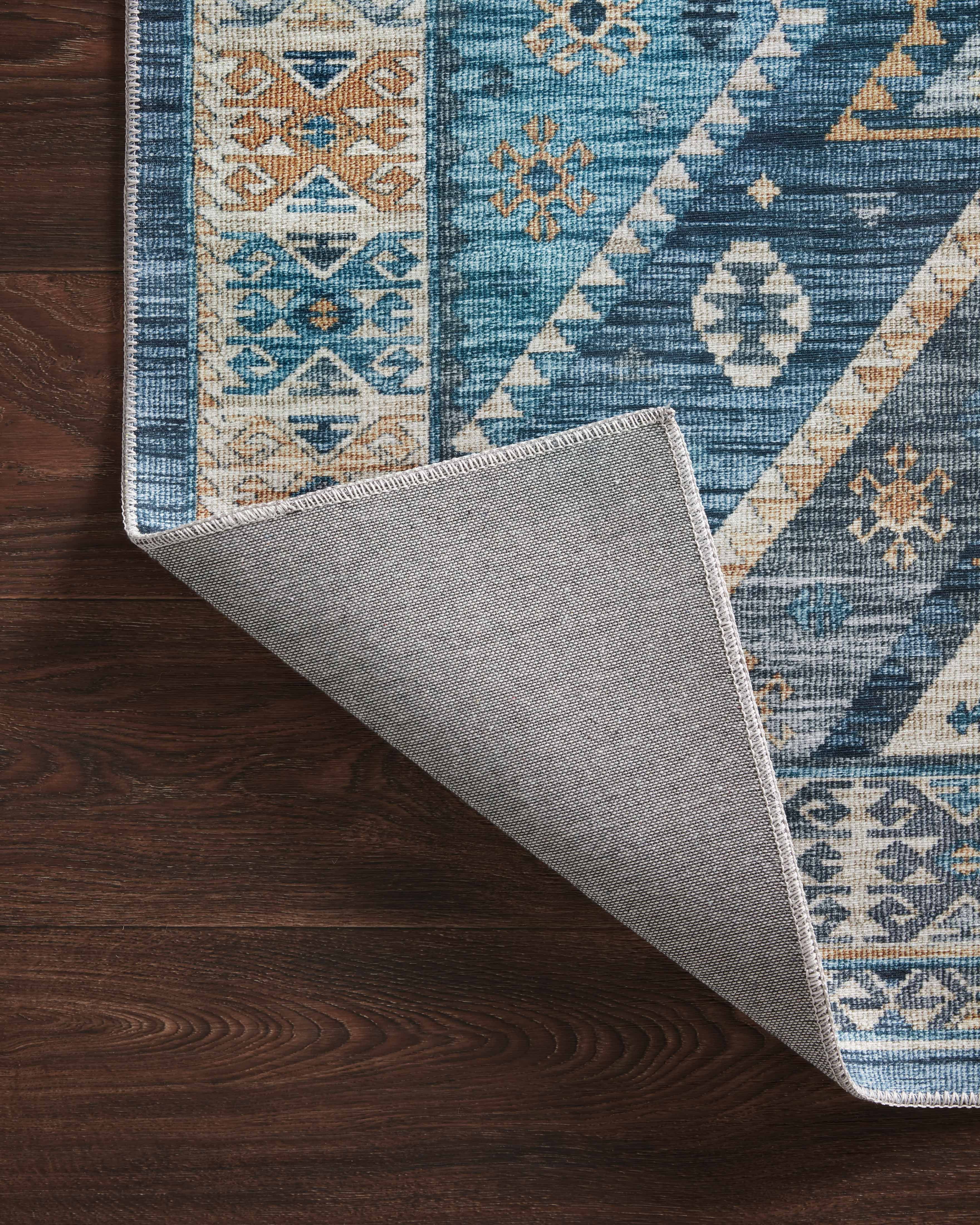 Turkish & Persian Kilim-Style Zion Ocean, Gold 3-6" x 5-6" Area Rug