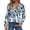 Royal Blue, variant on Women's Fashion Athleisure Long-Sleeve Vintage Floral Butterfly Print Stand Collar Polo Shirt Top, Comfortable & Skin-Friendly & Breathable, Gifts for Women
