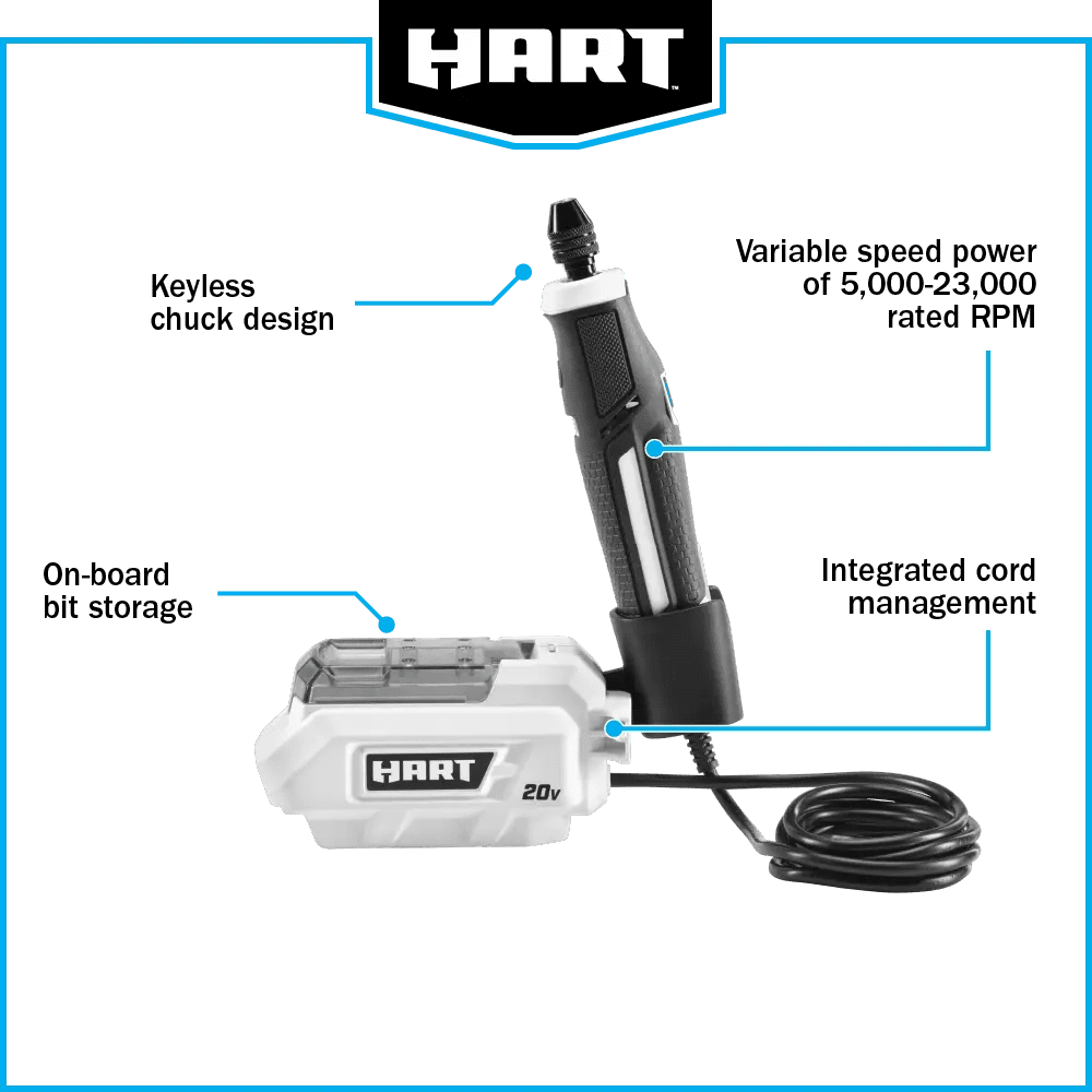 HART 20-Volt Precision Craft Rotary Tool (Battery Not Included)