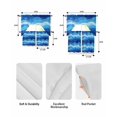 thumbnail image 5 of Blue Ocean Waves Swag Curtains for Living Room/Bedroom Windows, Abstract Wave Point Coastal Natural Kitchen Curtains and Valances Set 36 Inch Length, Light Filtering Swags Valance Curtain Panels, 5 of 5