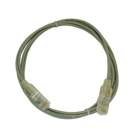 6ft Cat6 SLIM Ethernet RJ45 Patch Cable, Stranded, Snagless Booted, GRAY