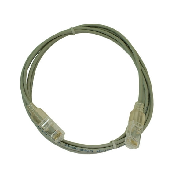 6ft Cat6 SLIM Ethernet RJ45 Patch Cable, Stranded, Snagless Booted, GRAY