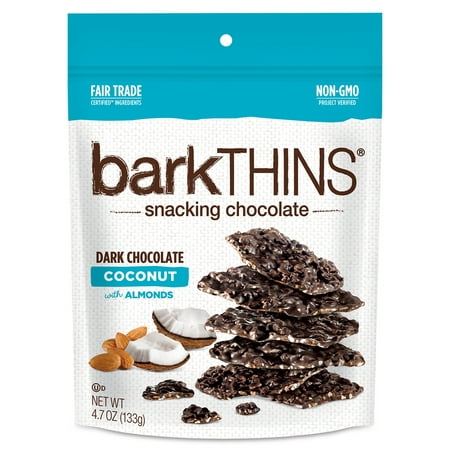 barkTHINS, Dark Chocolate Coconut with Almonds, 4.7
