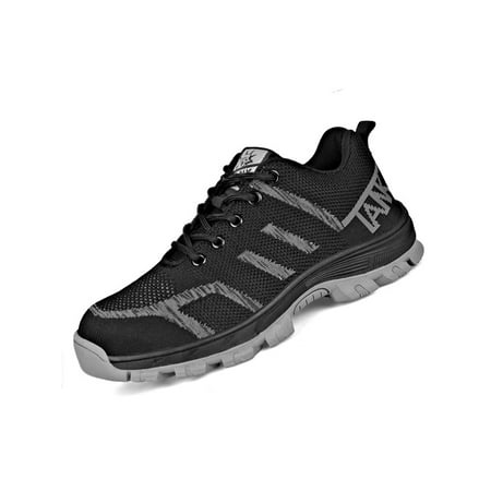 

Fangasis Mens Safety Shoes Lace Up Work Breathable Sneakers Men Protection Boot Hiking Comfort Steel Toe Working Boots Gray 5