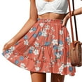 thumbnail image 2 of Women's Summer Beach Skirts Sunflower Dress Pleated Ruffle Skirt Drawstring Adjustment Skirt, 2 of 6