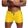thumbnail image 2 of Mceream Gym Shorts Men with Liner Quick Dry Running Bodybuilding Short Shorts with Pockets Summer Drawsting Lightweight Athletic Shorts Outdoor Casual Workout Running Short Pants Yellow S, 2 of 5