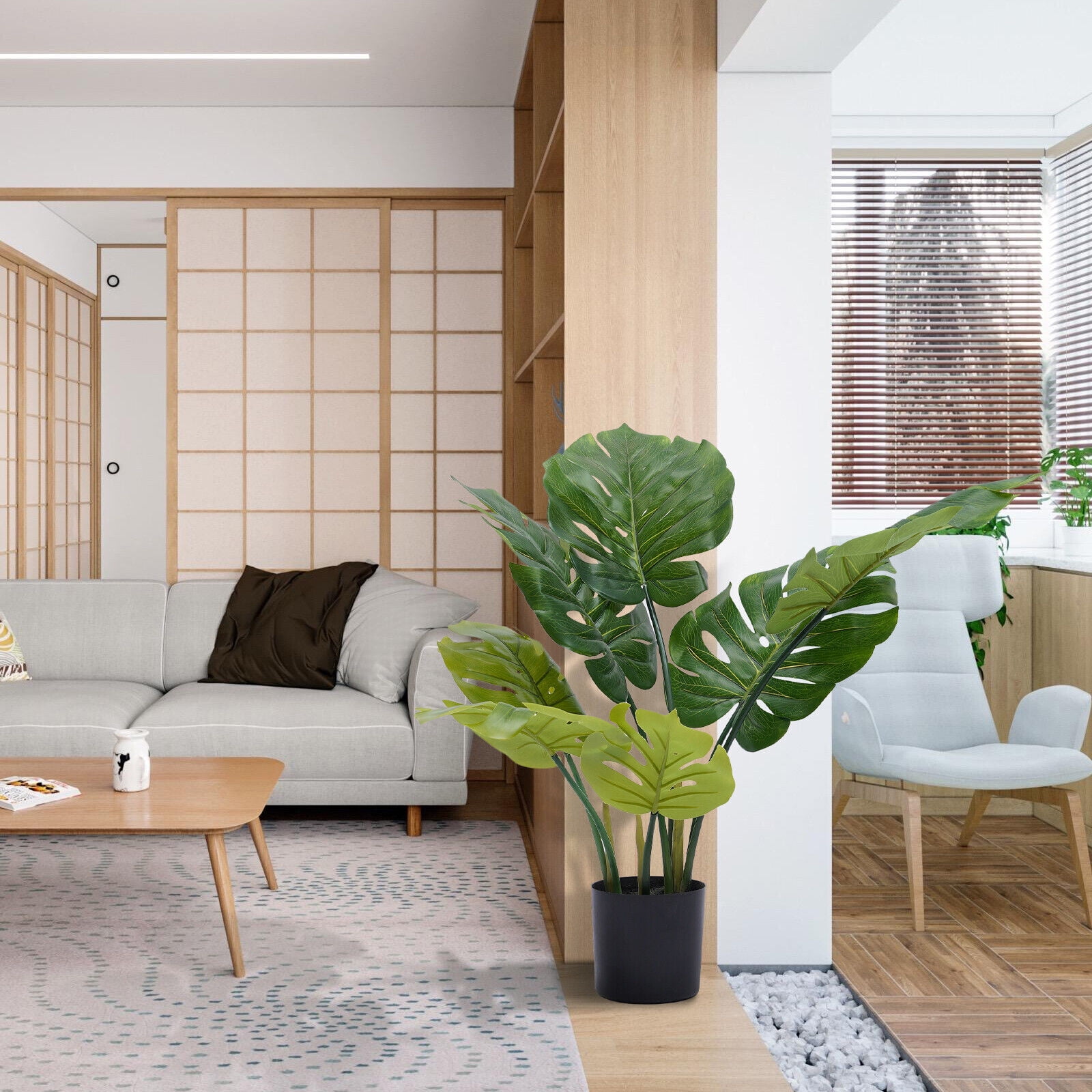 Large Artificial Tropical Plants Fake Palm Tree Leaves Home Garden