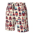 thumbnail image 5 of Kdxio Rocket Pattern Pattern Mens Casual Shorts - Drawstring Summer Beach Sports Shorts for Men, 5 of 9