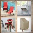 thumbnail image 2 of Stackable Chair Cover 12 Oz Waterproof - 100% Weather Resistant PVC Coated Patio Furniture Cover with Air Pockets & Drawstring for Snug Fit (28W x 30D x 49H x 15 FH, Beige), 2 of 6