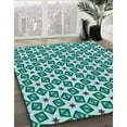 thumbnail image 3 of Ahgly Company Machine Washable Indoor Round Transitional Teal Green Area Rugs, 7' Round, 3 of 7