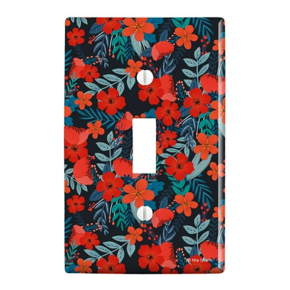 Cecilie Flowers Pattern Plastic Wall Decor Toggle Light Switch Plate Cover