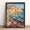 01, variant on 12x16in Framed Greek Coastal Harbor Wood Print, Oil Painting Style Mediterranean Wall Art for Living Room Bedroom Home Decor