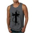 thumbnail image 1 of Tanques para Hombre para el Verano Solto Chaleco Impresión Deportivo Cuello Redondo, Casual, 1 of 3