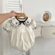 thumbnail image 2 of Pelele de algodón bordado de manga corta con solapa y lazo para mujer, mono de maternidad infantil, estilo veraniego, 2 of 4